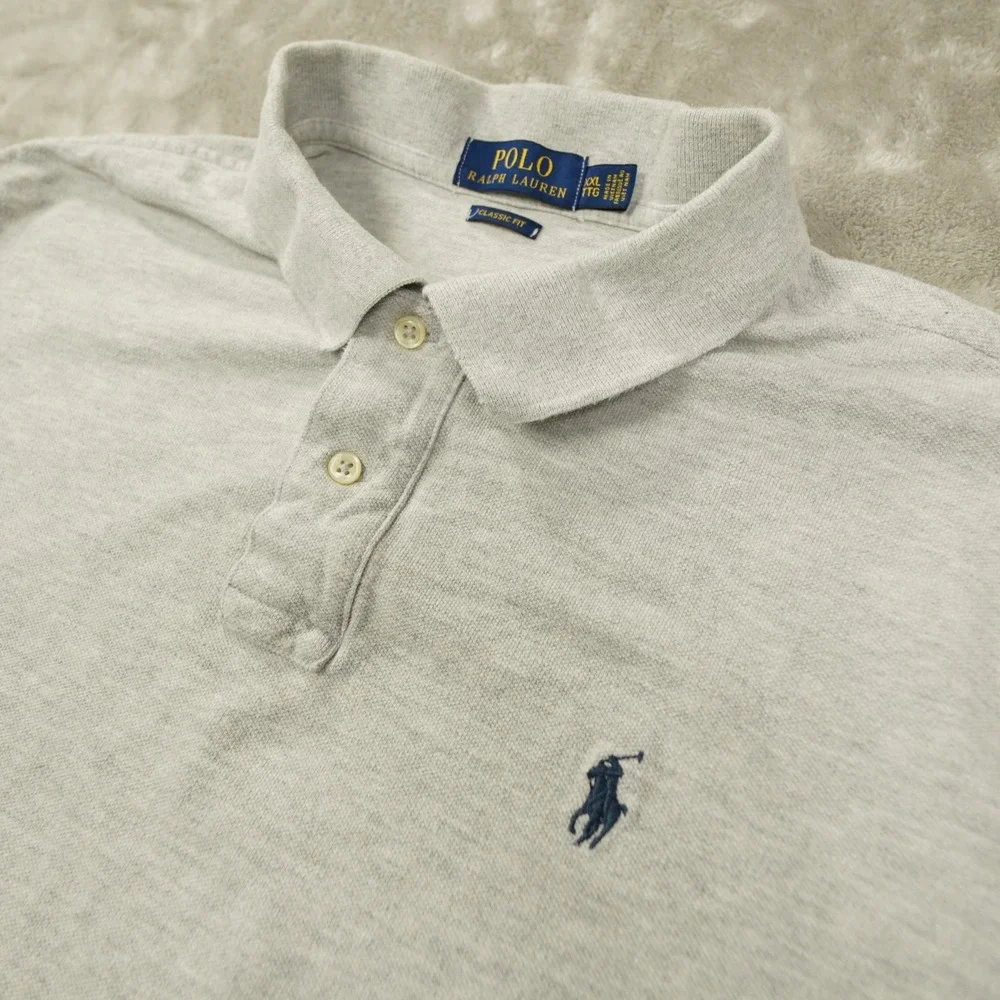 Polo Ralph Lauren Classic Fit Polo Shirt Men's XXL Grey Short Sleeve Preppy